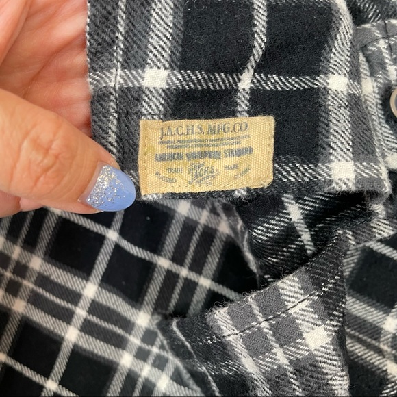 Jachs Black Plaid Button Down Flannel Shirt - Picture 7 of 10